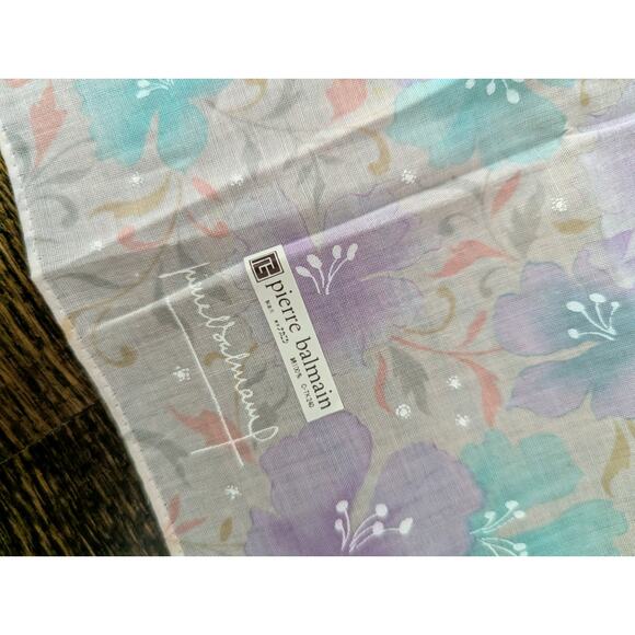 Pierre Balmain Floral Butterfly Handkerchief New - Picture 3 of 5